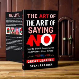 A book cover for 'The Art of Saying No: How to Set Boundaries and Protect Your Time' by Great Learner