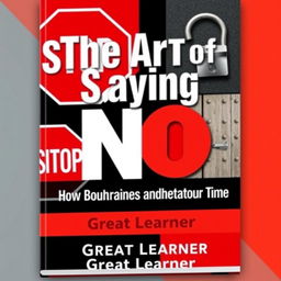 A book cover for 'The Art of Saying No: How to Set Boundaries and Protect Your Time' by Great Learner