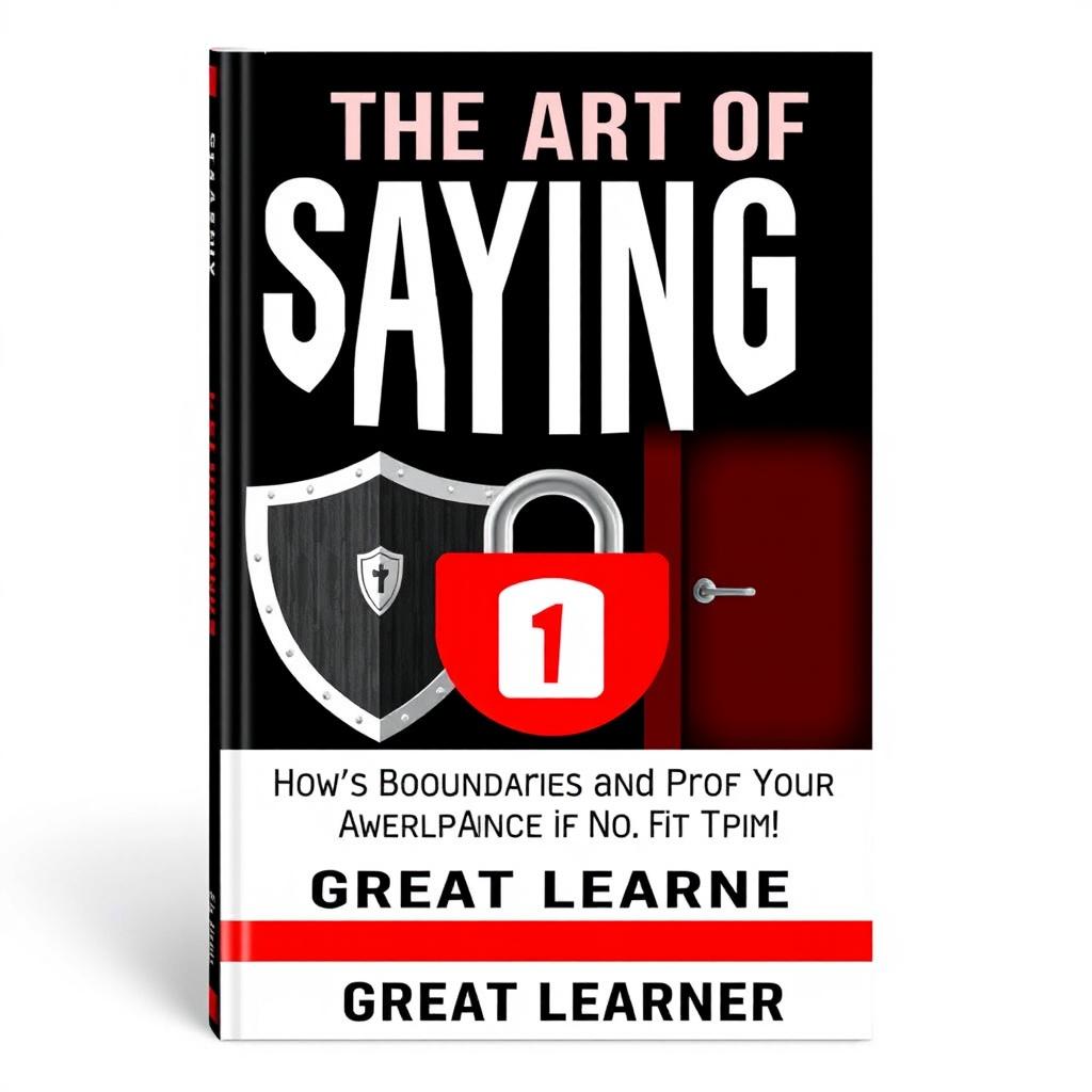 A book cover for 'The Art of Saying No: How to Set Boundaries and Protect Your Time' by Great Learner