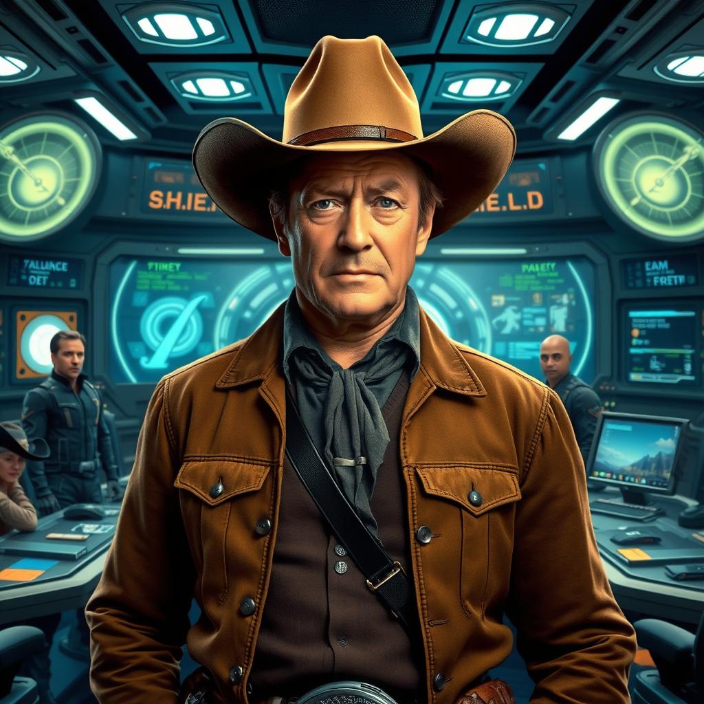 An imaginative portrayal of John Wayne as the director of S