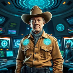 An imaginative portrayal of John Wayne as the director of S