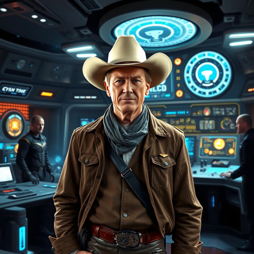 An imaginative portrayal of John Wayne as the director of S