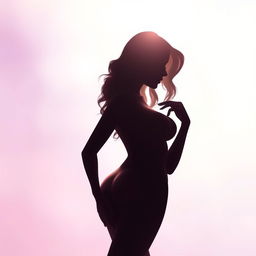 A beautiful and artistic rendition of a silhouette of a woman with voluptuous curves, accentuating her natural beauty