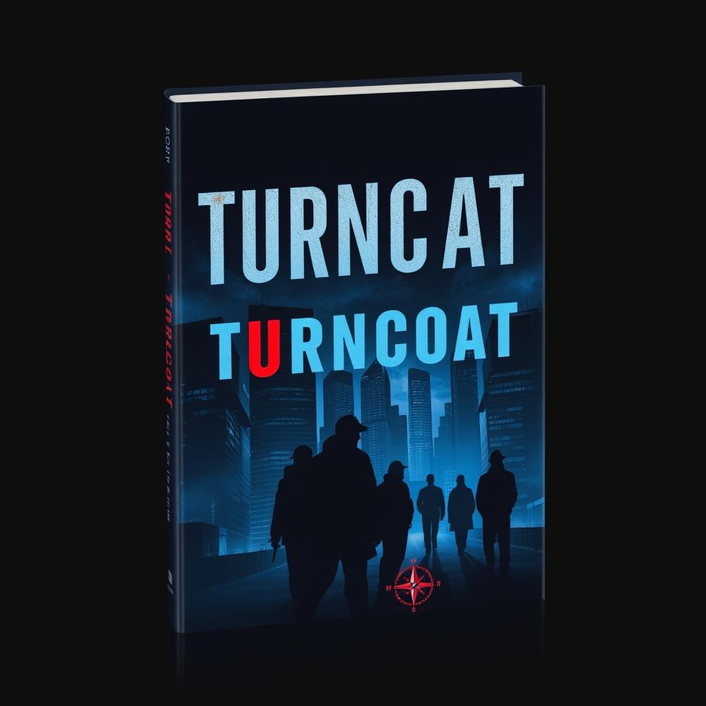 A gripping book cover design for the thrilling mystery novel "Turncoat"