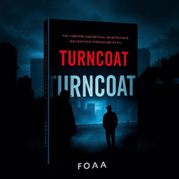 A gripping book cover design for the thrilling mystery novel "Turncoat"