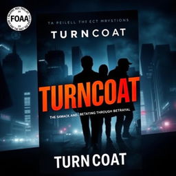 A gripping book cover design for the thrilling mystery novel "Turncoat"