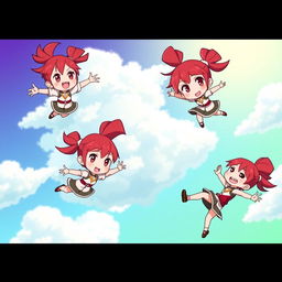 Chibi art of Yoko Littner from Gurren Lagann, featuring her distinct red hair styled in a high ponytail
