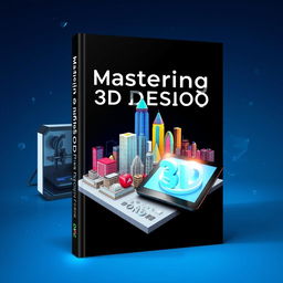 A cover design for a book about 3D design, featuring a blend of digital and physical elements