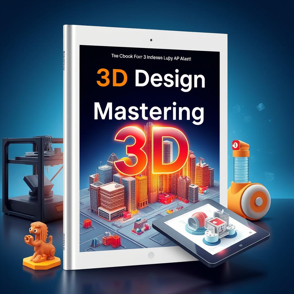 A cover design for a book about 3D design, featuring a blend of digital and physical elements