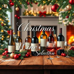 A festive and elegant Christmas wine catalog cover design for a company