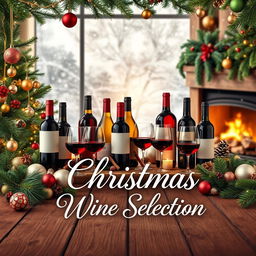 A festive and elegant Christmas wine catalog cover design for a company