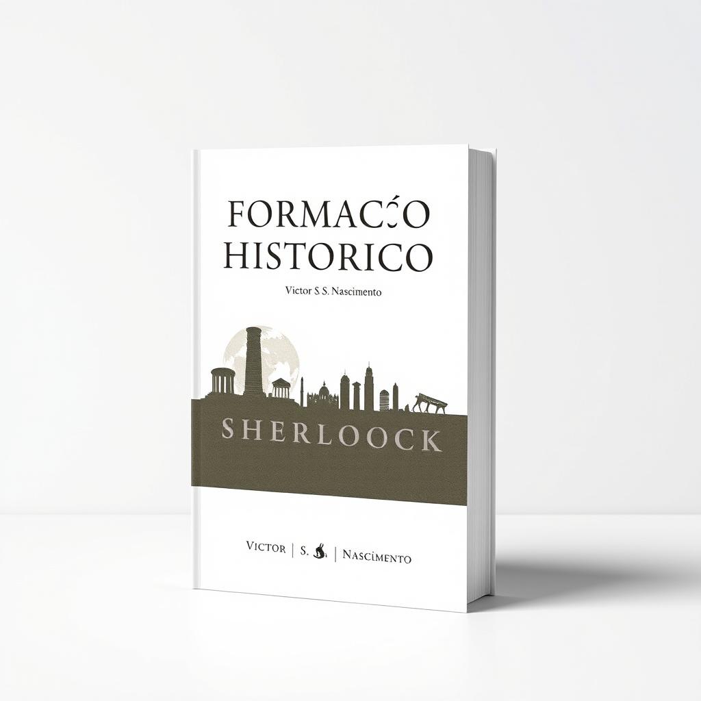 A minimalist and elegant book cover design for a history book titled "Formação Histórica" by "Victor S