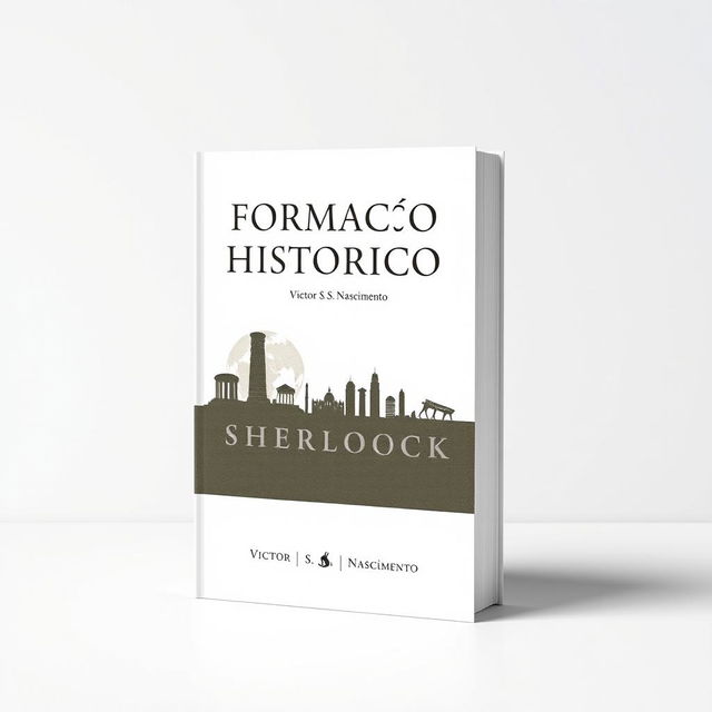 A minimalist and elegant book cover design for a history book titled "Formação Histórica" by "Victor S