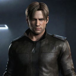 Leon S. Kennedy dressed in his attire from Resident Evil 6, but with his face from the Resident Evil 4 remake