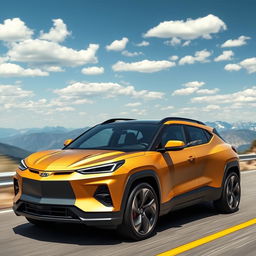 A creative fusion of the Chevrolet Corvette C8 and the Hyundai Santa Fe, envisioned as a four-door CUV (Crossover Utility Vehicle)