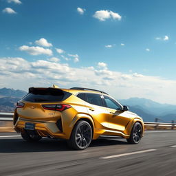 A creative fusion of the Chevrolet Corvette C8 and the Hyundai Santa Fe, envisioned as a four-door CUV (Crossover Utility Vehicle)