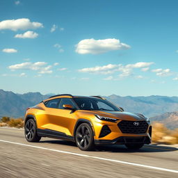 A creative fusion of the Chevrolet Corvette C8 and the Hyundai Santa Fe, envisioned as a four-door CUV (Crossover Utility Vehicle)