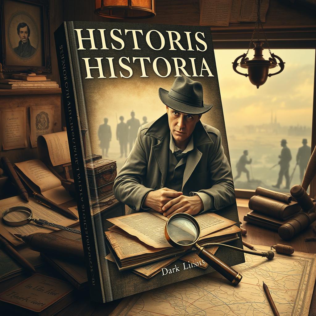 An intriguing book cover that illustrates the connection between a historian's work and that of a detective, evoking a sense of mystery and discovery