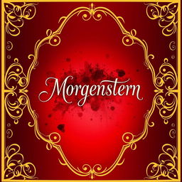 A beautifully designed label for a wine bottle featuring a unique color gradient resembling the deep, rich hue of morgenstern blood