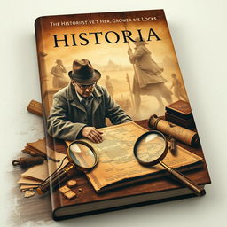 An intriguing book cover that illustrates the connection between a historian's work and that of a detective, evoking a sense of mystery and discovery