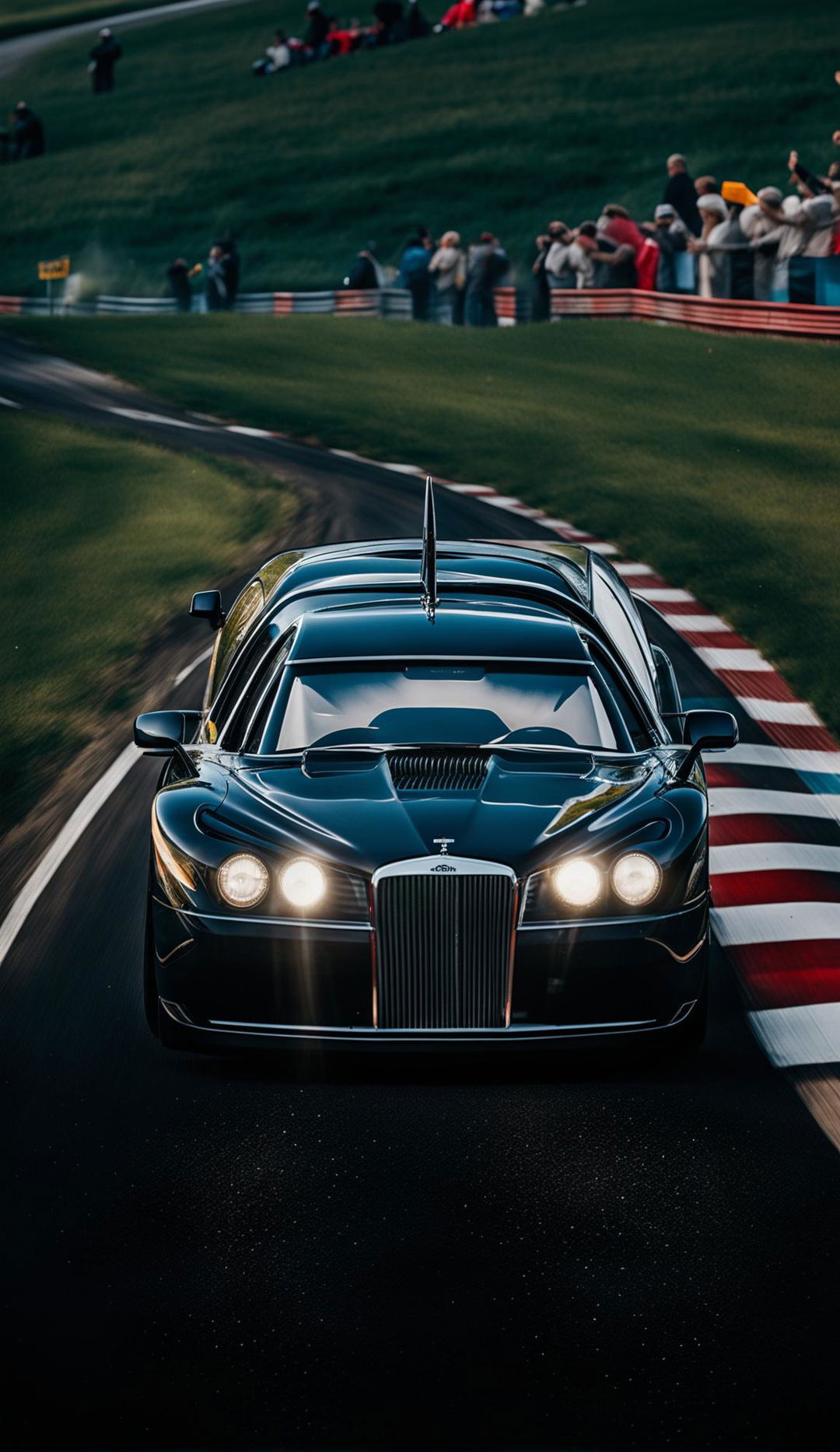 Hearse car racing on the Nurburgring.