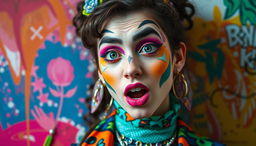 A striking portrait of a girl who is transgender, embodying the vibrant style associated with contemporary 'woke' culture