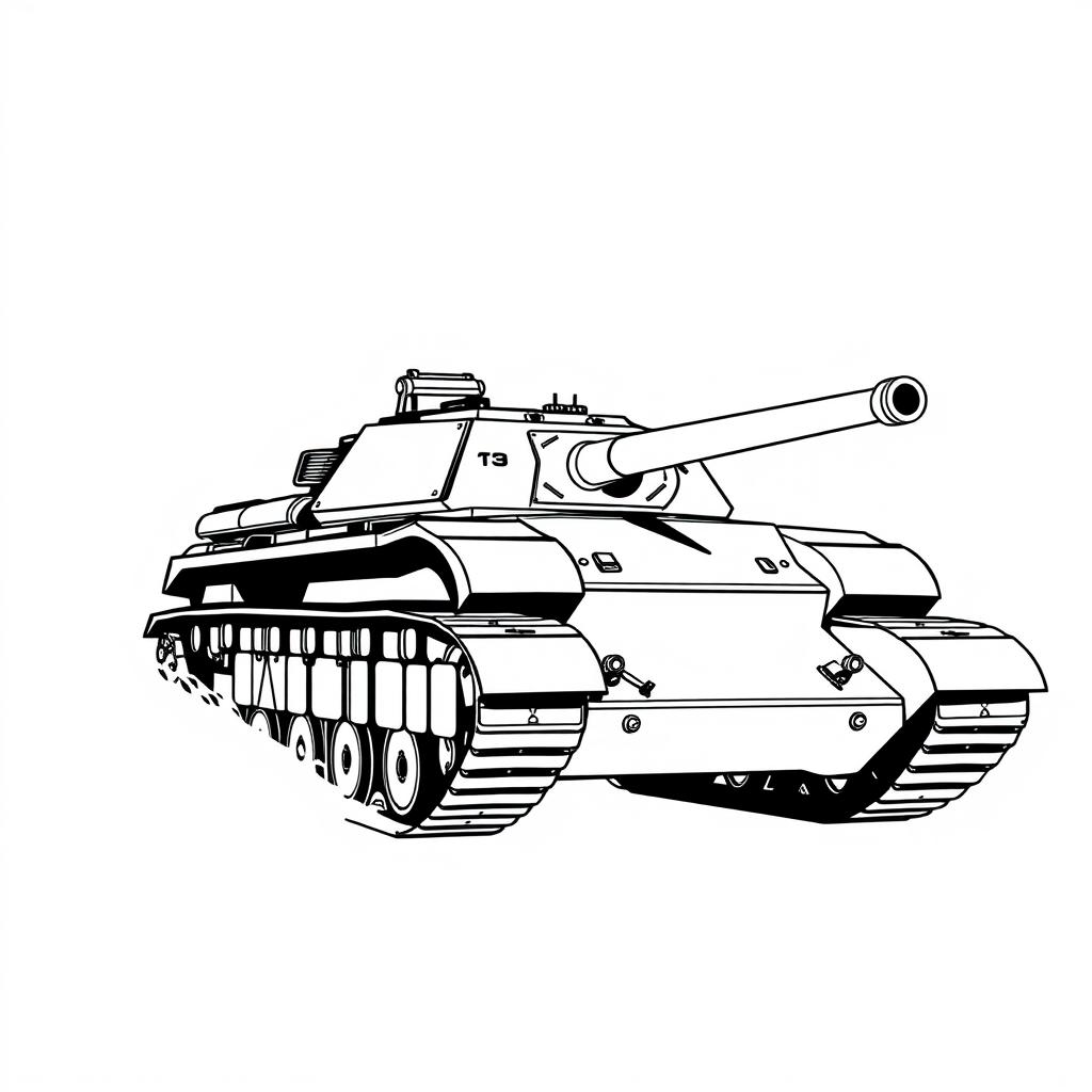 A 2D black and white illustration of the Amx 30 B2 tank