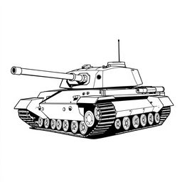 A 2D black and white illustration of the Amx 30 B2 tank