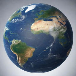 The planet Earth geographical view, with a fabric stripe precisely wrapped around the equator