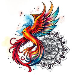 A beautifully combined tattoo design featuring elements from two distinct tattoos