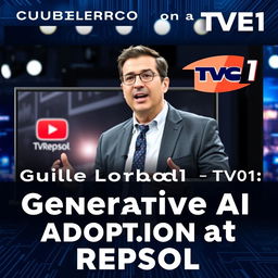 A dynamic and engaging YouTube cover design featuring Guille Lorbada, a professional man in a smart casual outfit, speaking passionately