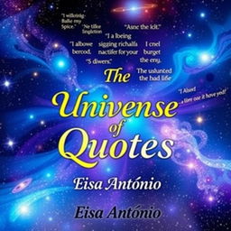 A visually captivating book cover for the Wattpad application, themed around 'the universe of quotes' featuring famous quotes from movies, series, and books