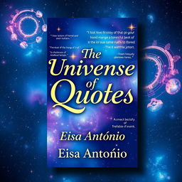 A visually captivating book cover for the Wattpad application, themed around 'the universe of quotes' featuring famous quotes from movies, series, and books