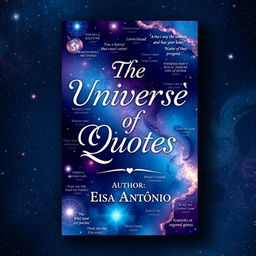 A visually captivating book cover for the Wattpad application, themed around 'the universe of quotes' featuring famous quotes from movies, series, and books