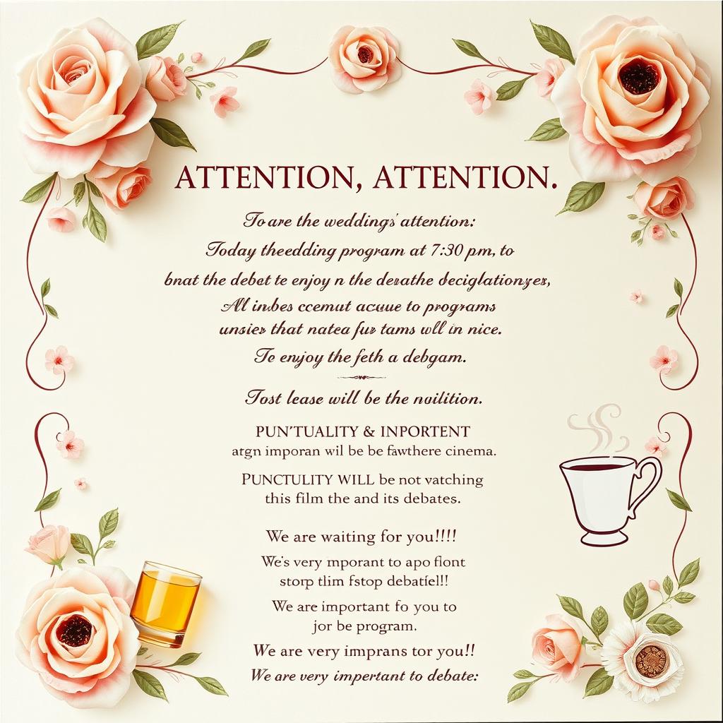 An elegantly designed wedding invitation card for an evening event