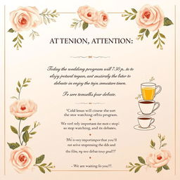 An elegantly designed wedding invitation card for an evening event