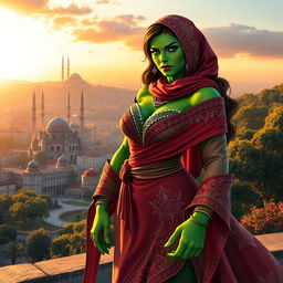 A striking reinterpretation of She-Hulk in a Turkish style