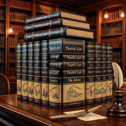 A collection of 12 numbered classic law books, specifically focused on Traffic Law, authored by Dr