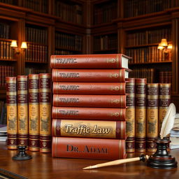 A collection of 12 numbered classic law books, specifically focused on Traffic Law, authored by Dr