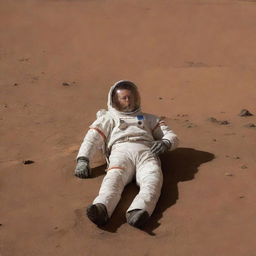 An individual attempting to breathe on the surface of Mars without any assistance or equipment