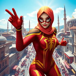 A captivating reinterpretation of Spider-Woman in a Turkish style