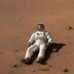 An individual attempting to breathe on the surface of Mars without any assistance or equipment