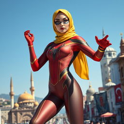 A captivating reinterpretation of Spider-Woman in a Turkish style