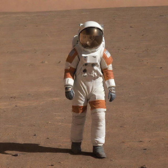 An individual on Mars without an astronaut suit