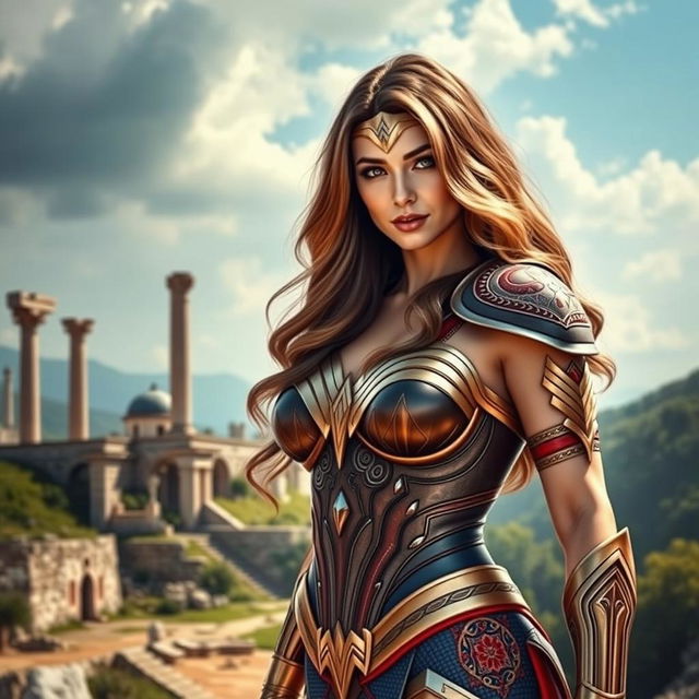 A captivating reinterpretation of Wonder Woman, embracing Turkish cultural influences in a sexy yet empowered manner