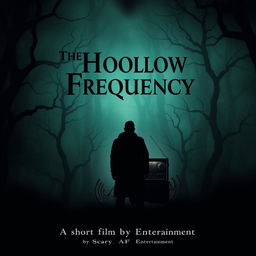 A gripping movie poster for a short film titled 'The Hollow Frequency'