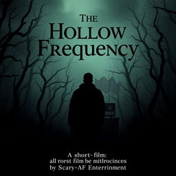 A gripping movie poster for a short film titled 'The Hollow Frequency'