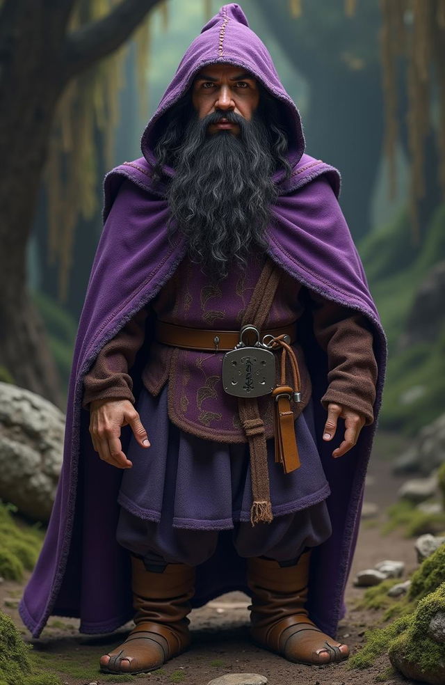 A live action hyper realistic image of Dori, a short fantasy Dwarf from The Hobbit