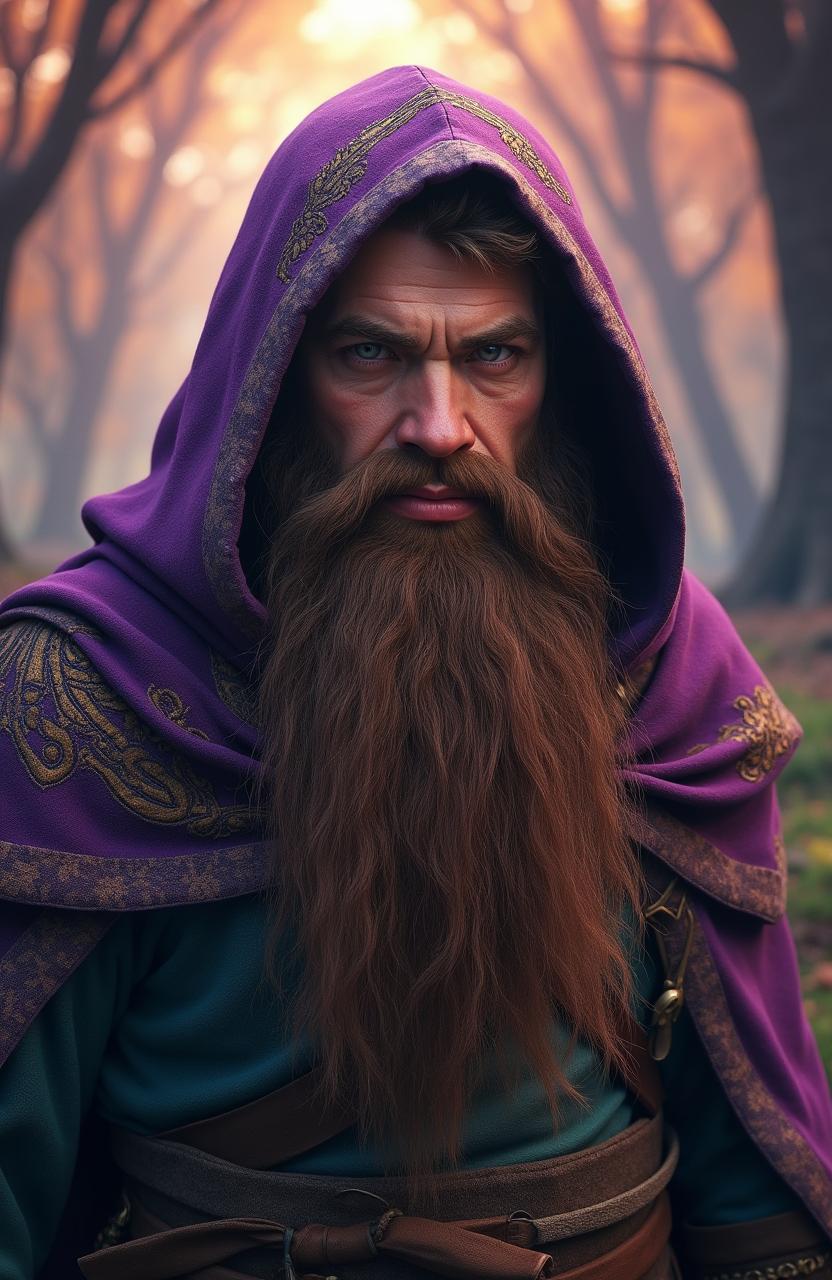 A live action hyper realistic image of Nori, a short fantasy Dwarf from The Hobbit