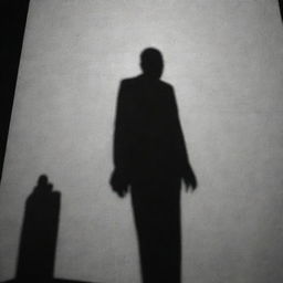 A symbolic shadow representing an identity falling from a skyscraper, symbolising anonymity in the urban environment